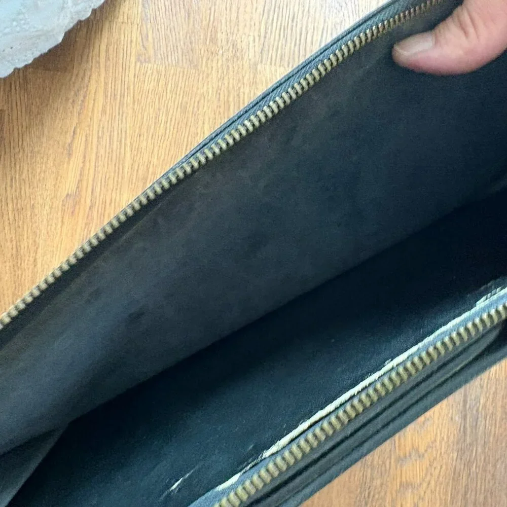 1960s French Leather Document Case – Retractable Handle – Mid-Century Executive